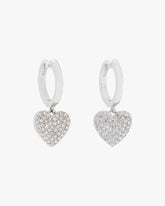 Yours Truly Pave Heart Drop Earrings