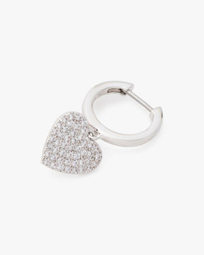 Yours Truly Pave Heart Drop Earrings