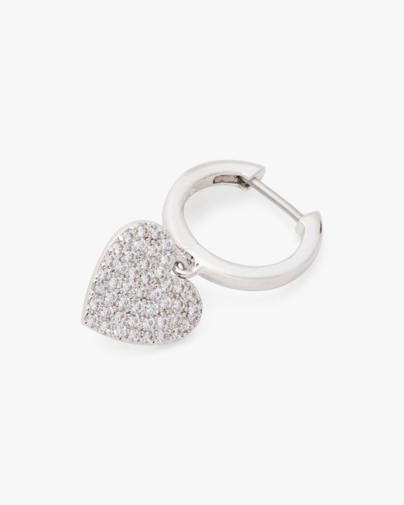 Yours Truly Pave Heart Drop Earrings