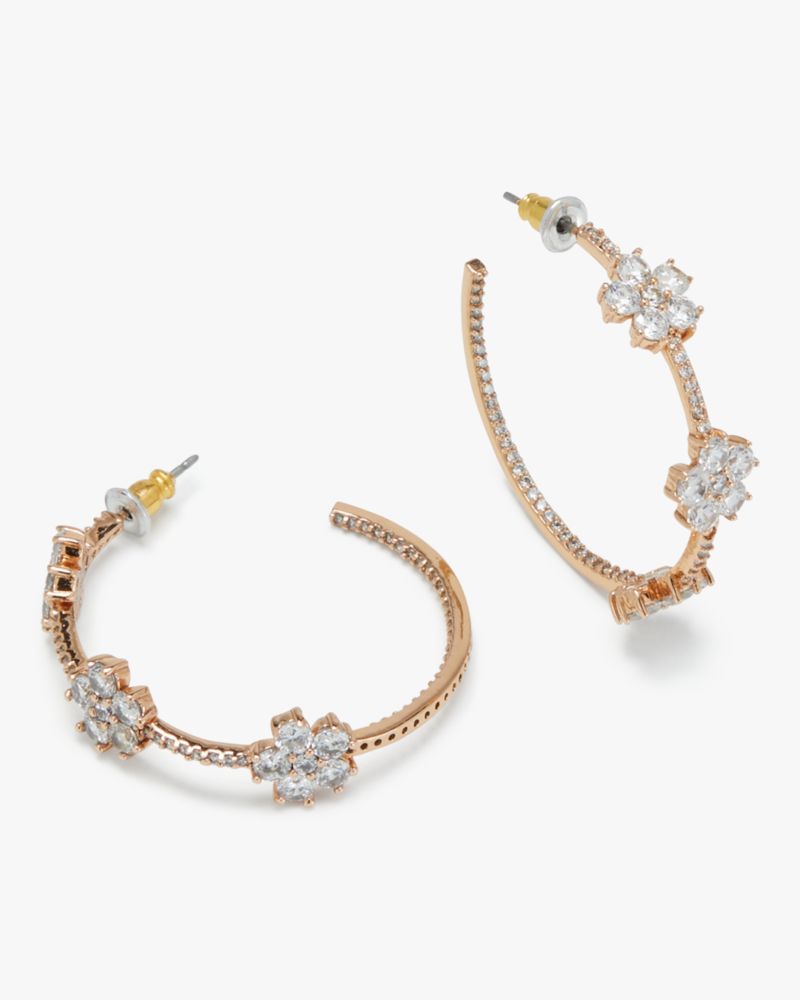 Gleaming Gardenia Flower Hoops
