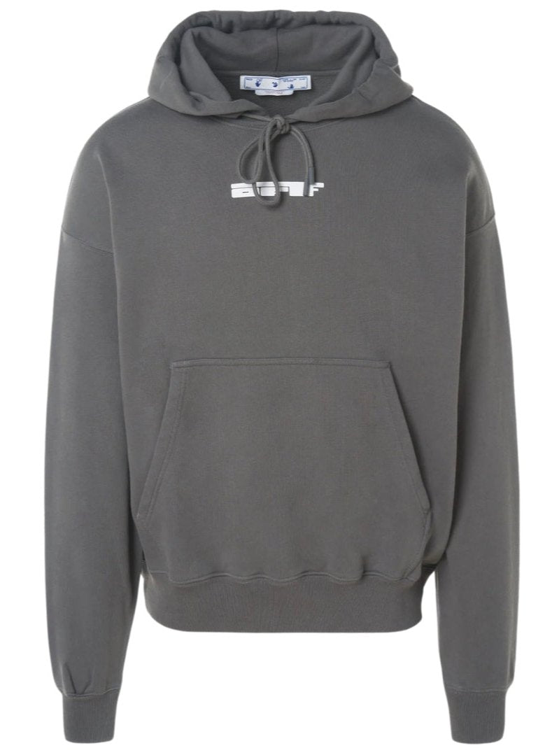 Off-White Teddy Arrow Skate Fit Hoodie in Steel Grey