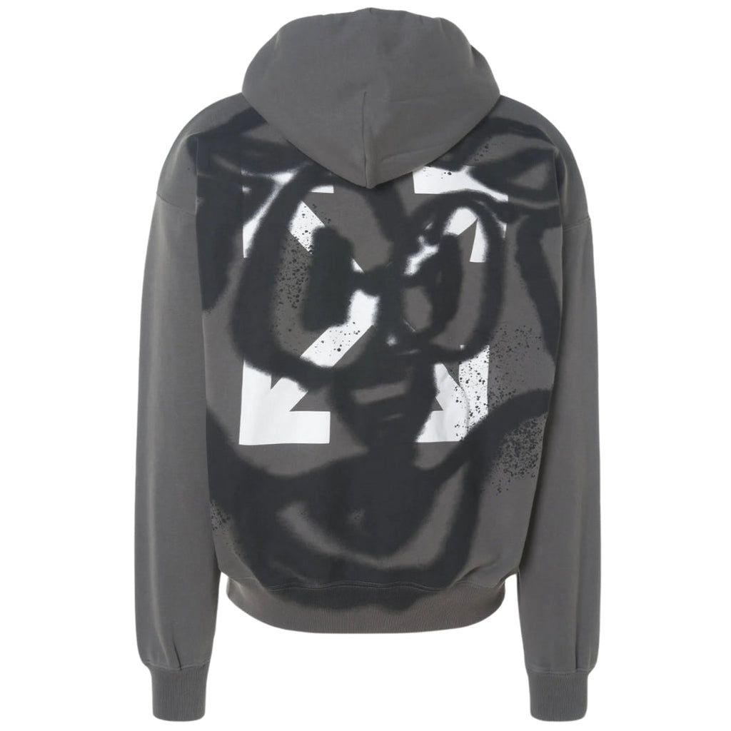 Off-White Teddy Arrow Skate Fit Hoodie in Steel Grey