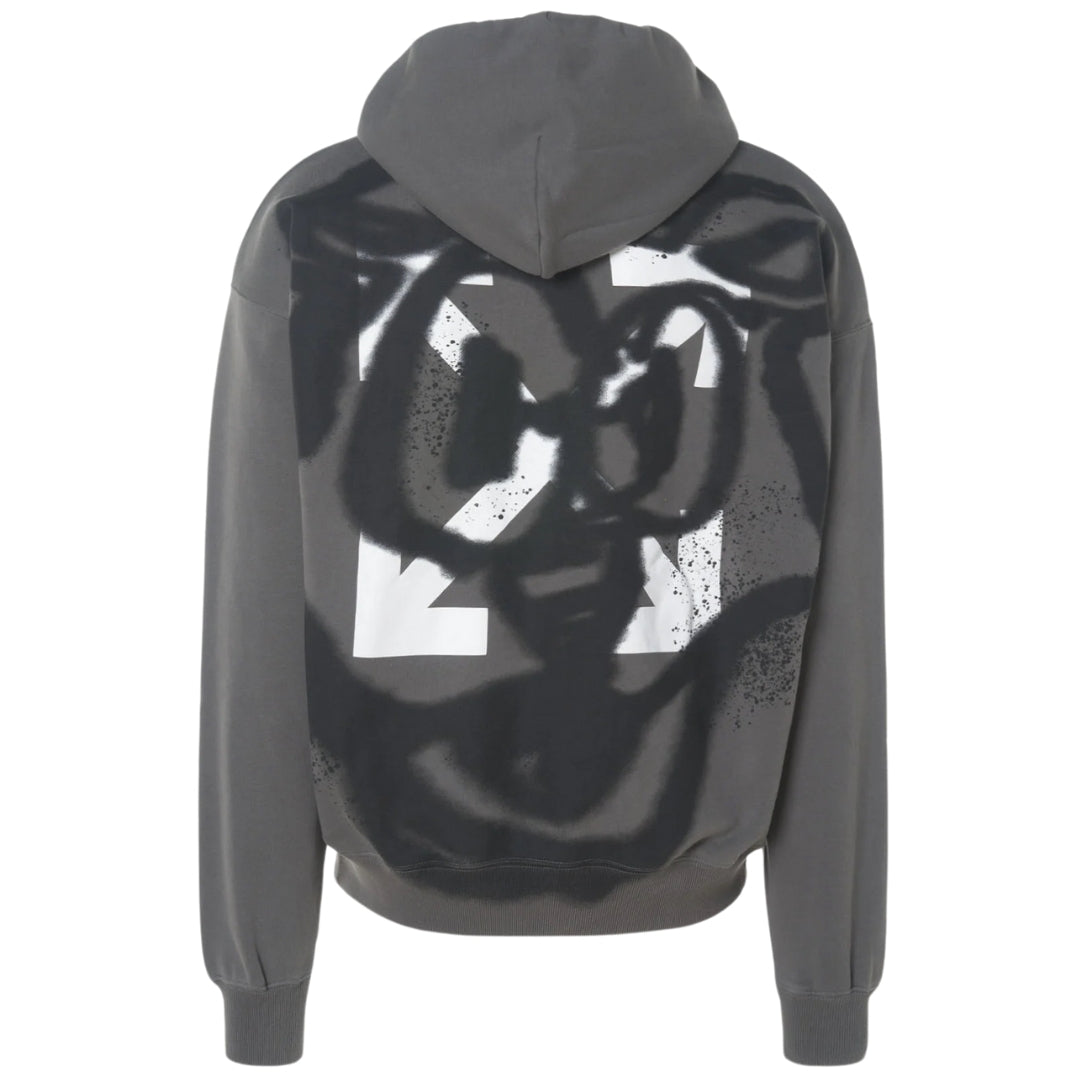Off-White Teddy Arrow Skate Fit Hoodie in Steel Grey