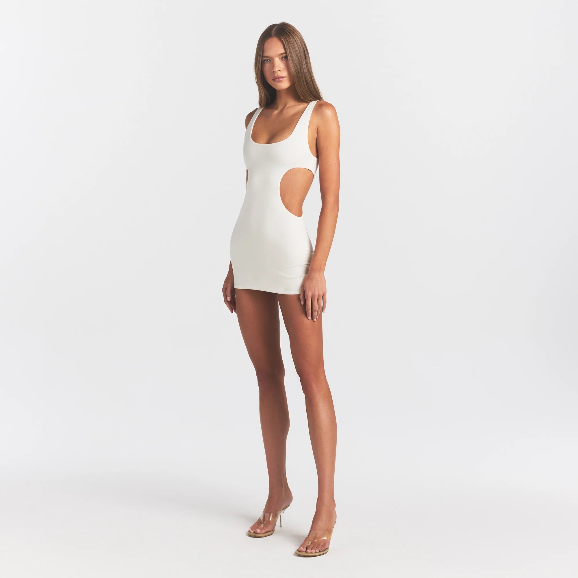 Cotton Jersey Cut Out Mini Dress