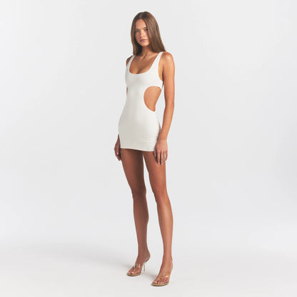 Cotton Jersey Cut Out Mini Dress