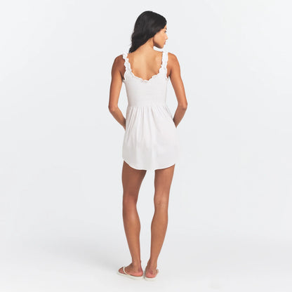 Poplin Apparel Mini Smocked Dress