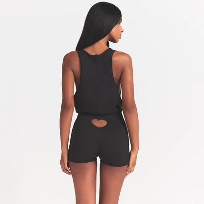 WORN IN JERSEY HEART ONESIE | WASHED ONYX