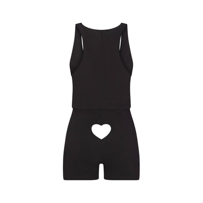 WORN IN JERSEY HEART ONESIE | WASHED ONYX
