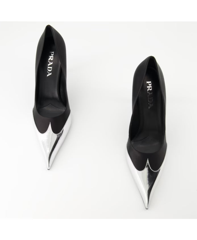 Prada Satin and leather pumps