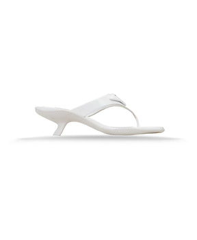 Prada Slip-on Leather Sandals with Logo Hardware