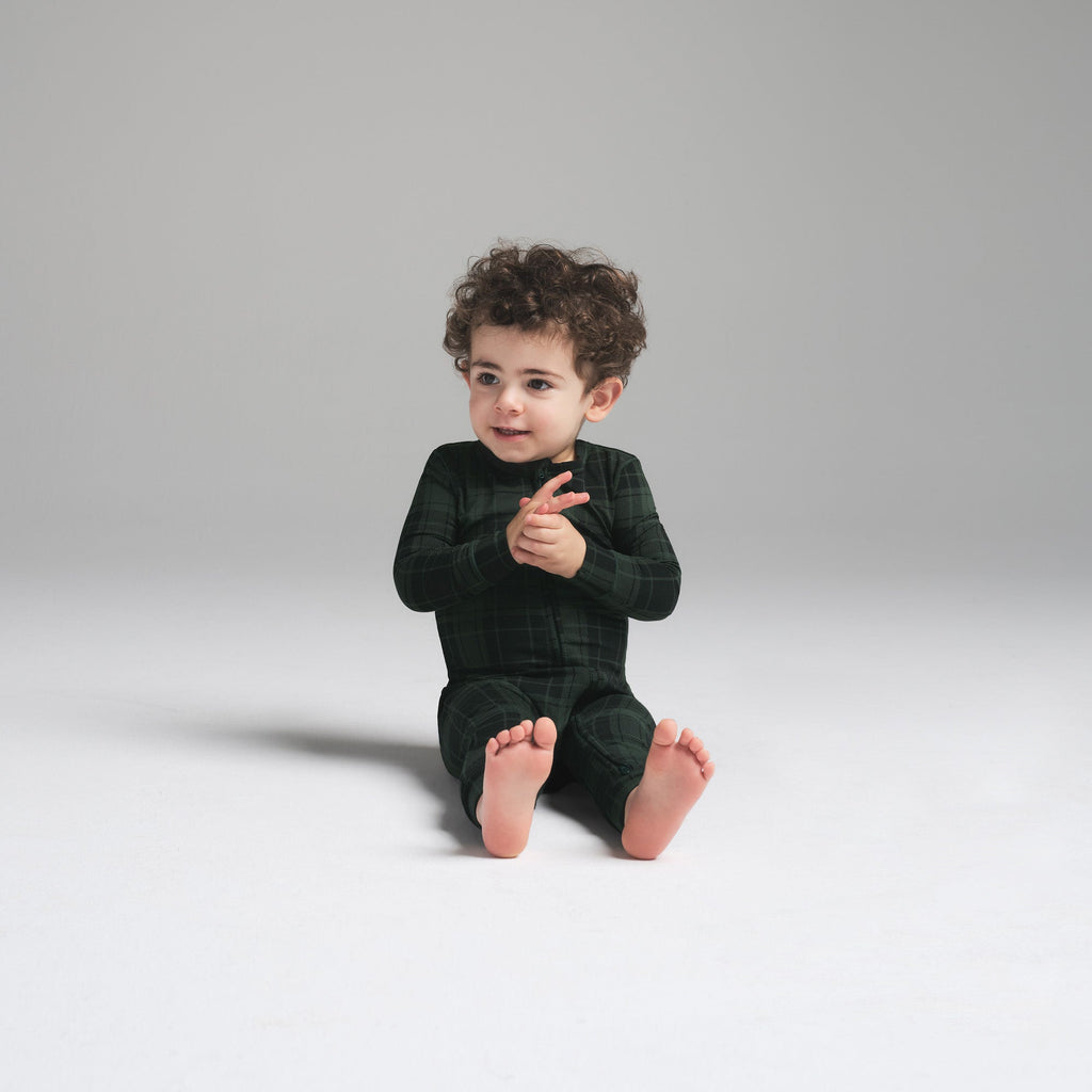 SKIMS SLEEP BABY ONESIE | CYPRESS PLAID