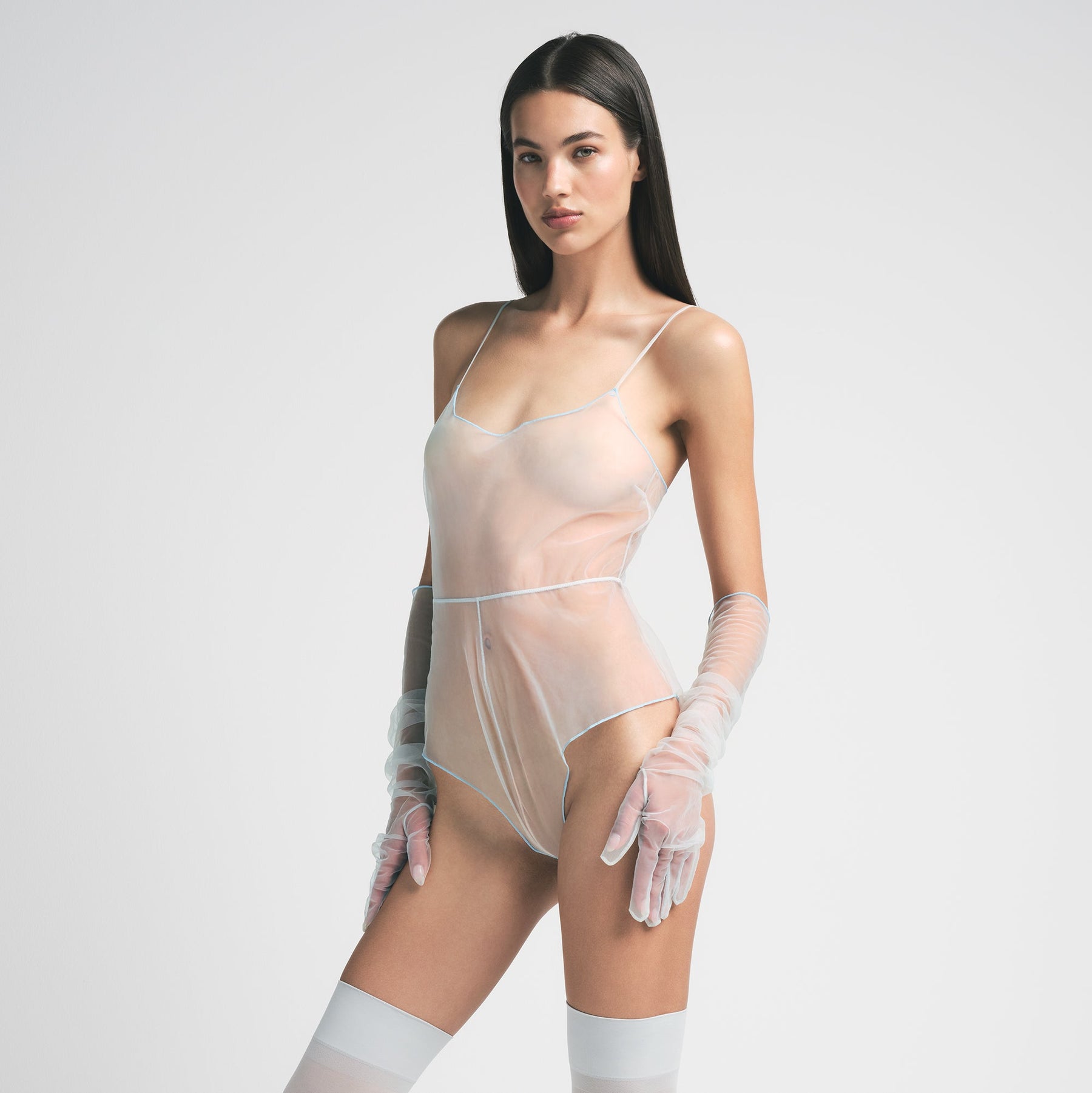 TULLE TEDDY | PLATINUM CONTRAST