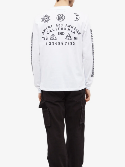 AMIRI OUIJA LONG SLEEVE TEE WHITE