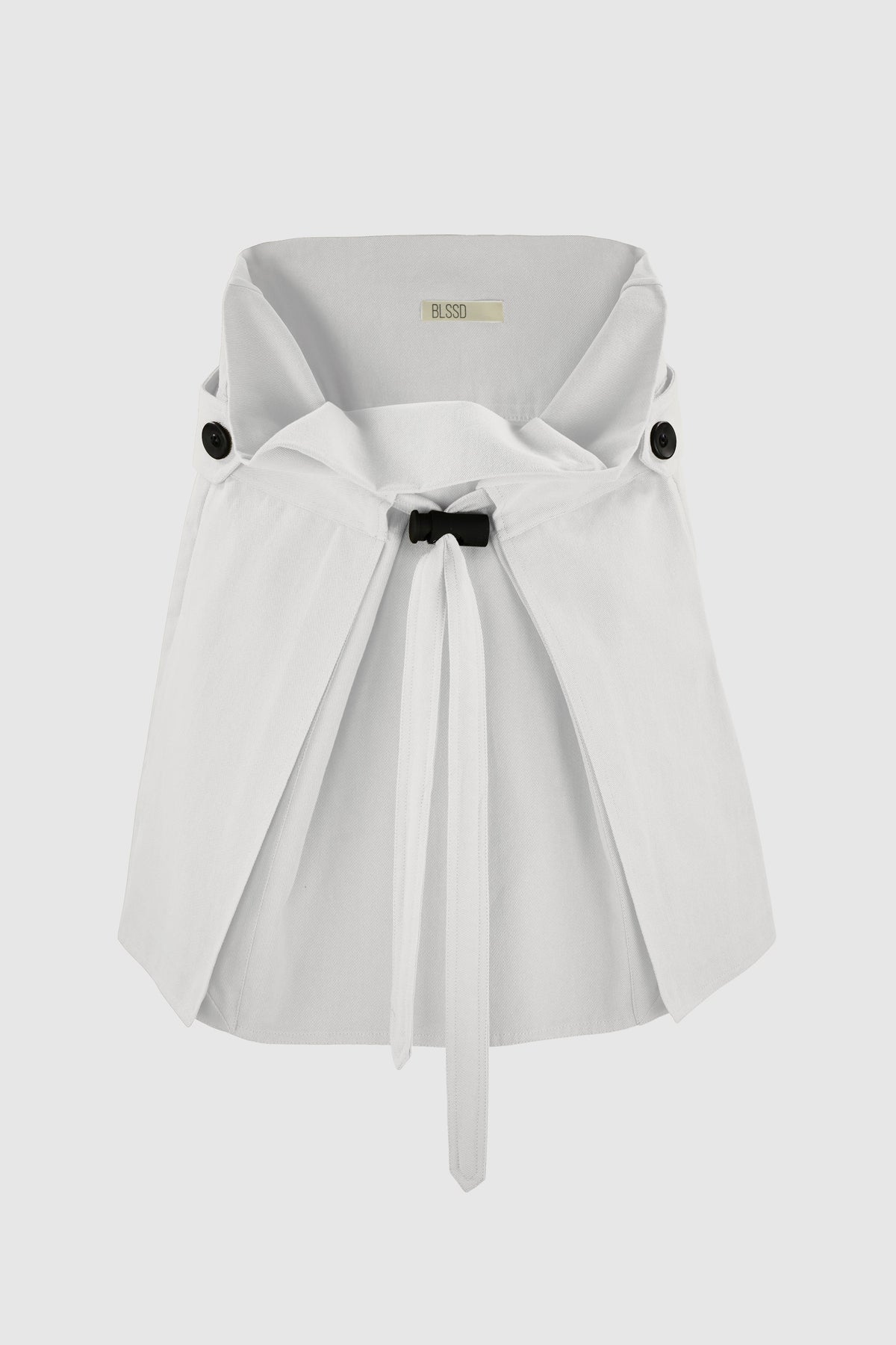 TWILL MINI SKIRT W/ OVERSIZED STOPPER