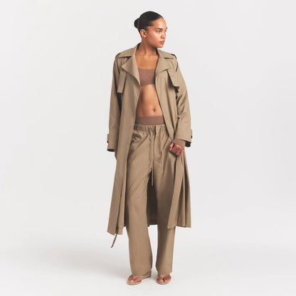 Woven Cotton Oversized Trench Coat