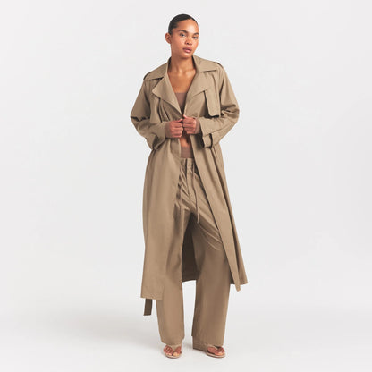Woven Cotton Oversized Trench Coat