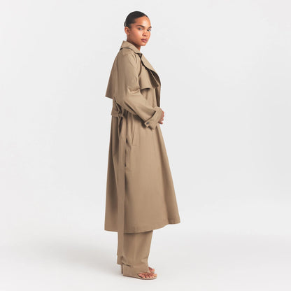 Woven Cotton Oversized Trench Coat