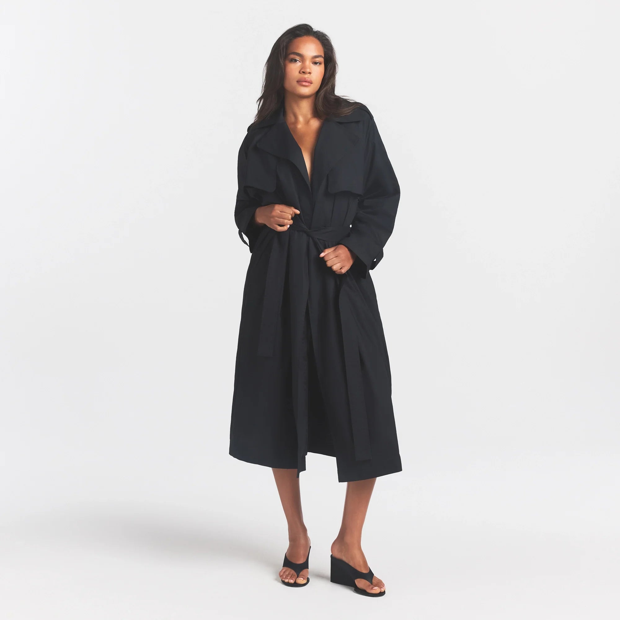 Woven Cotton Oversized Trench Coat