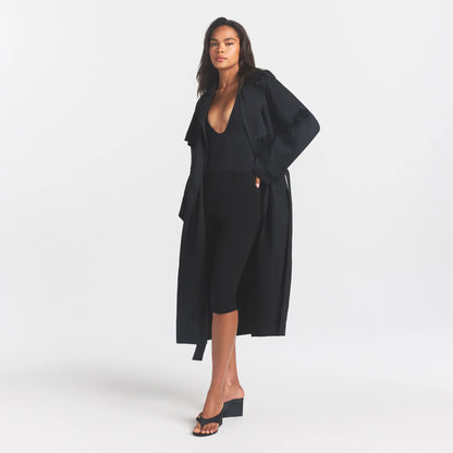 Woven Cotton Oversized Trench Coat