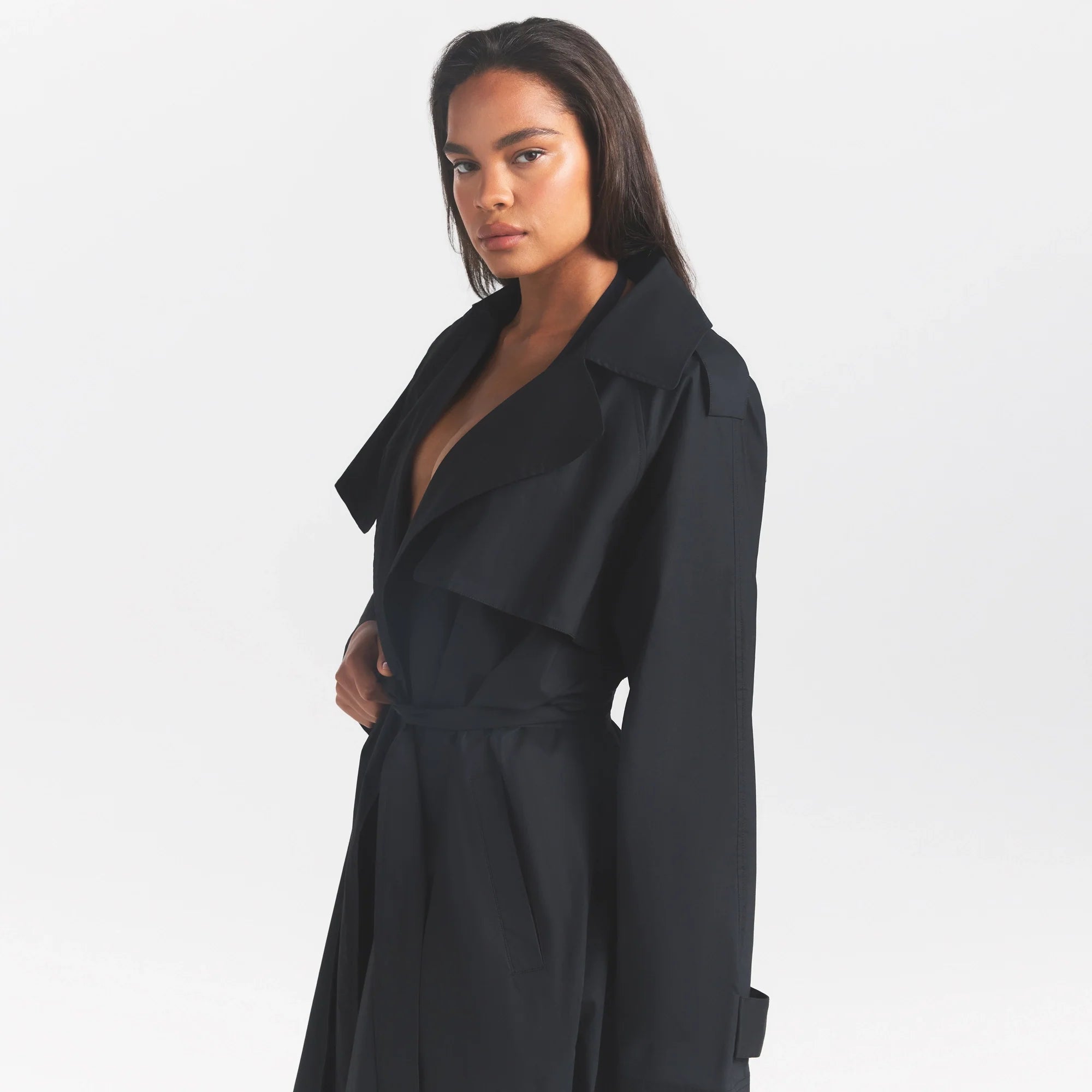 Woven Cotton Oversized Trench Coat