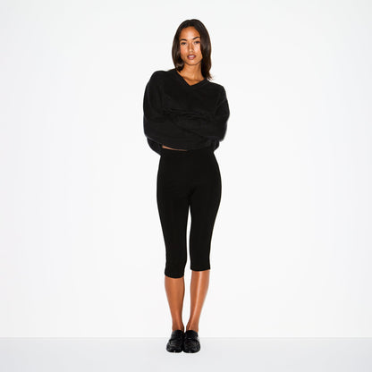 WOOL CASHMERE OVERSIZED V NECK SWEATER | ONYX