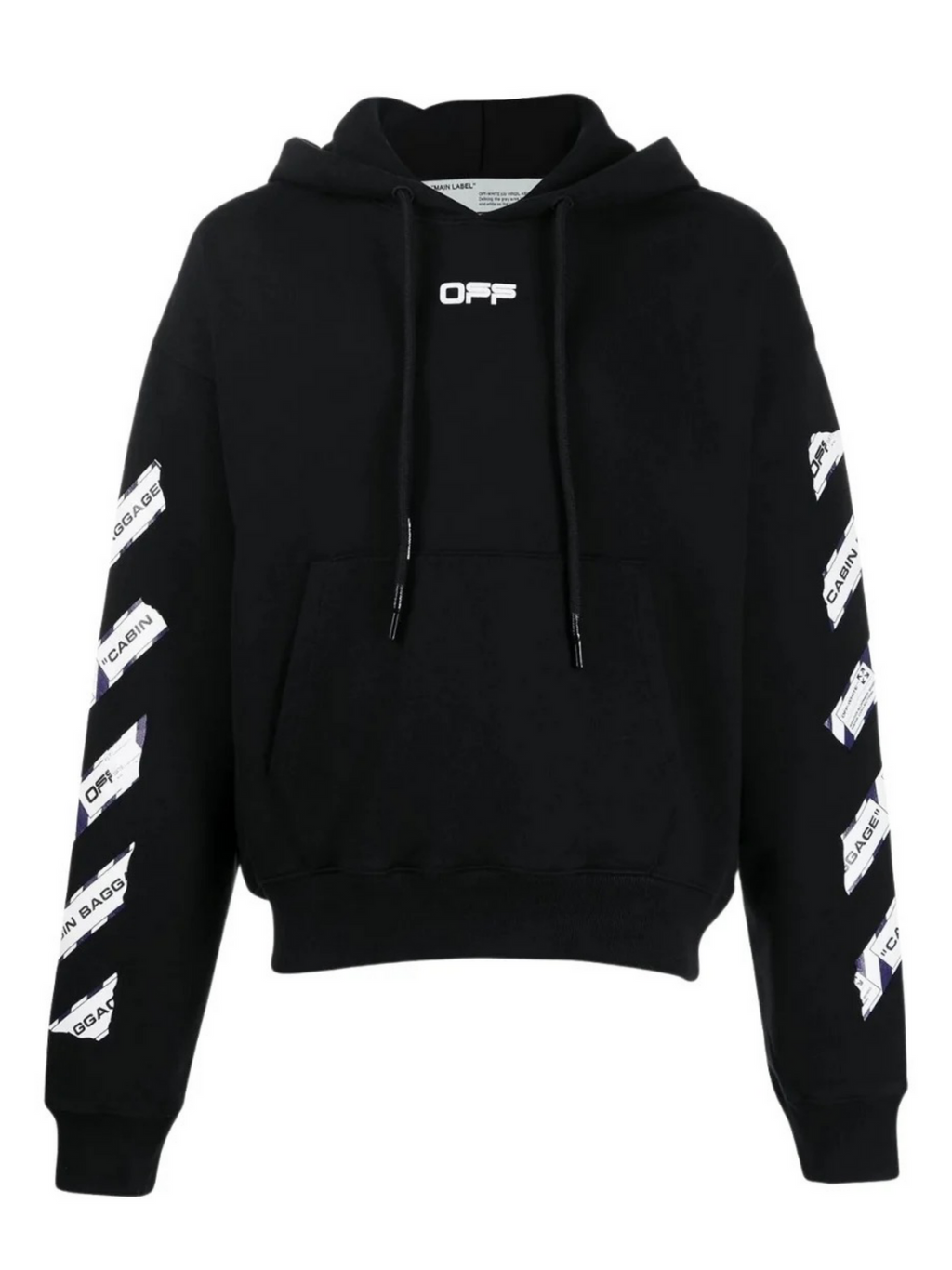 Off White OFF-WHITE AIRPORT TAPE ARROWS HOODIE BLACK - Size: XS Hoodies | Shop From The Mirage