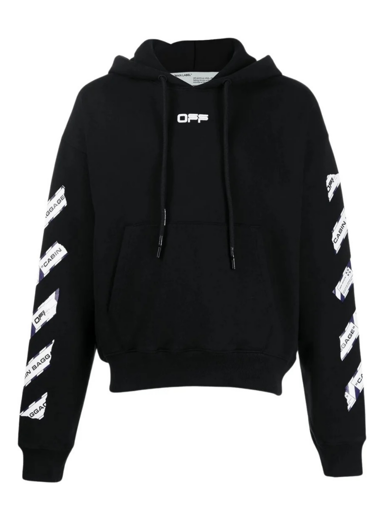 Off White OFF-WHITE AIRPORT TAPE ARROWS HOODIE BLACK - Size: XS Hoodies | Shop From The Mirage