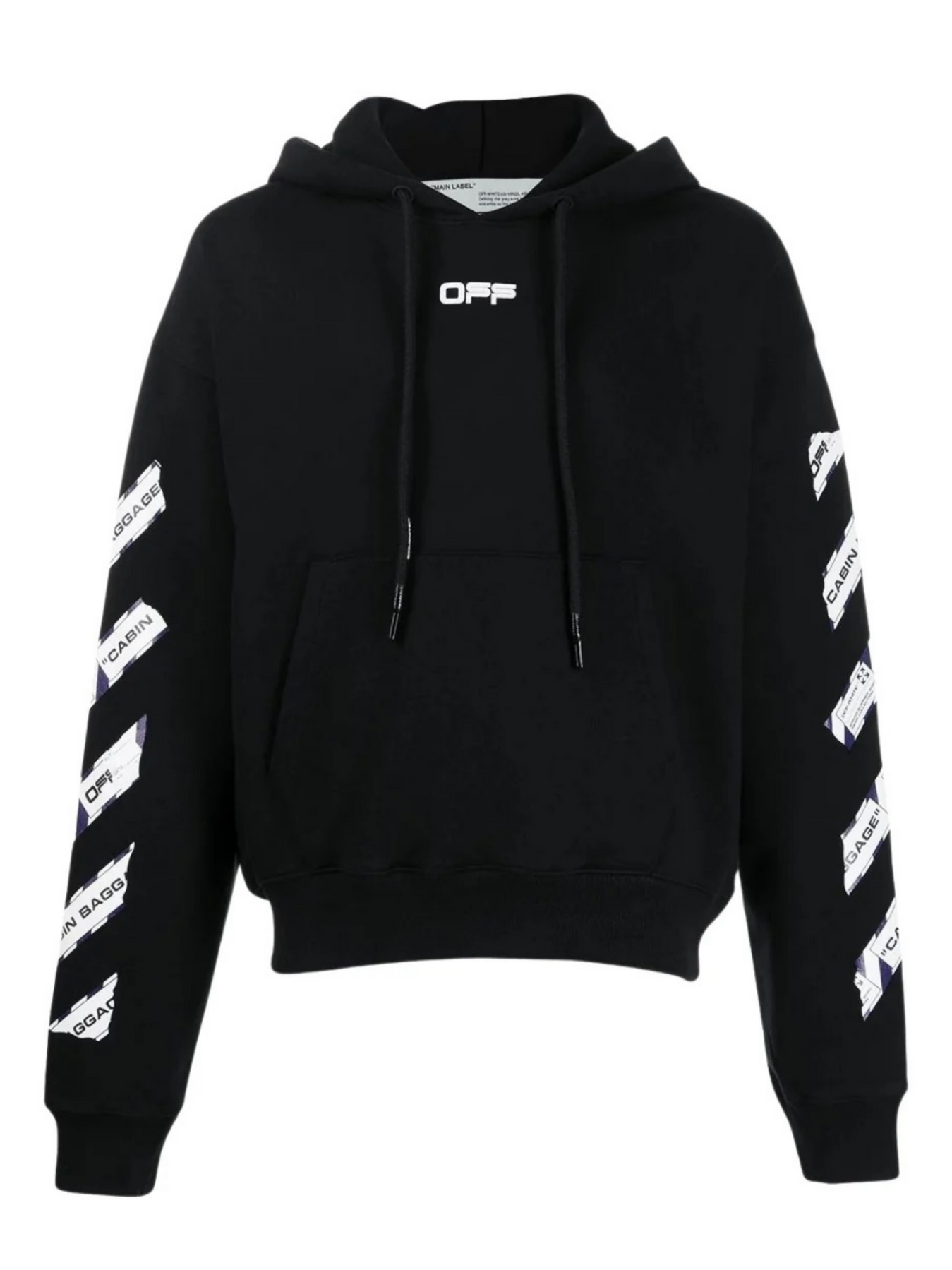 OFF-WHITE AIRPORT TAPE ARROWS HOODIE BLACK