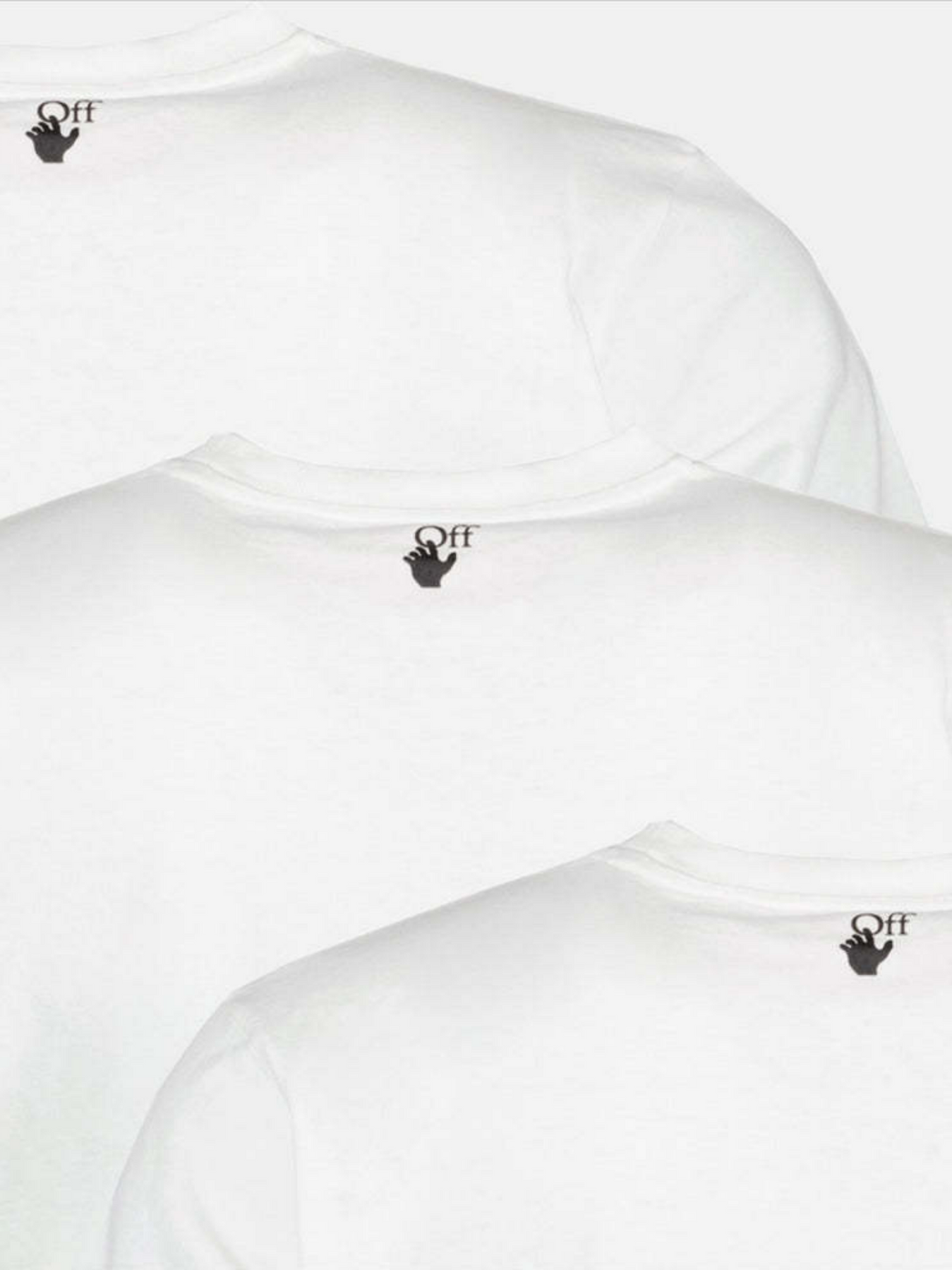 OFF-WHITE HAND LOGO TRIPACK TEES WHITE