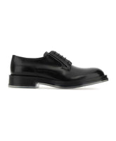 Black Leather Lace-Up Shoes