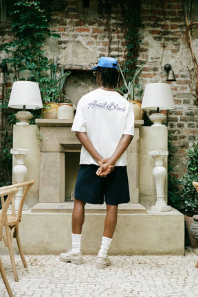 Banner t-shirt - oat/estate blue