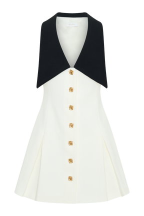 Oli Sleeveless Contrast Mini Dress - Ivory/Black