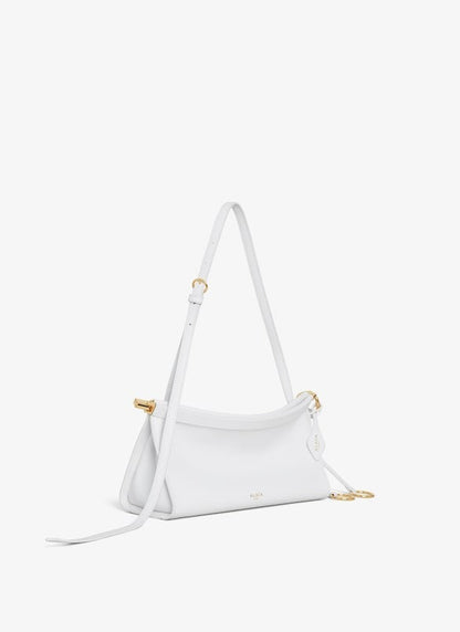 Optic White - Le Click East West Small Bag In Leather