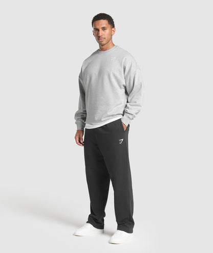 Gymshark Oversized Crest Crew - Light Grey Core Marl