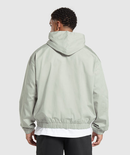 Gymshark Oversized Hooded Jacket - Stone Grey