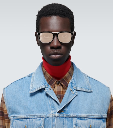 Square-framed acetate sunglasses
