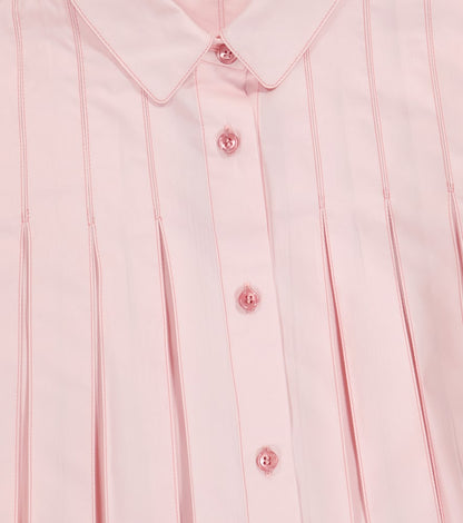 Ambre pleated cotton and silk blouse