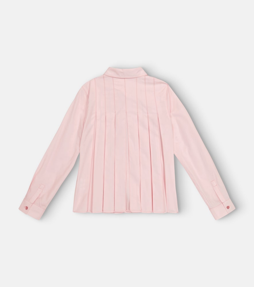 Ambre pleated cotton and silk blouse