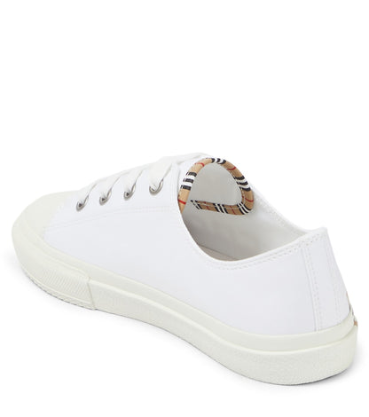 Logo cotton gabardine sneakers