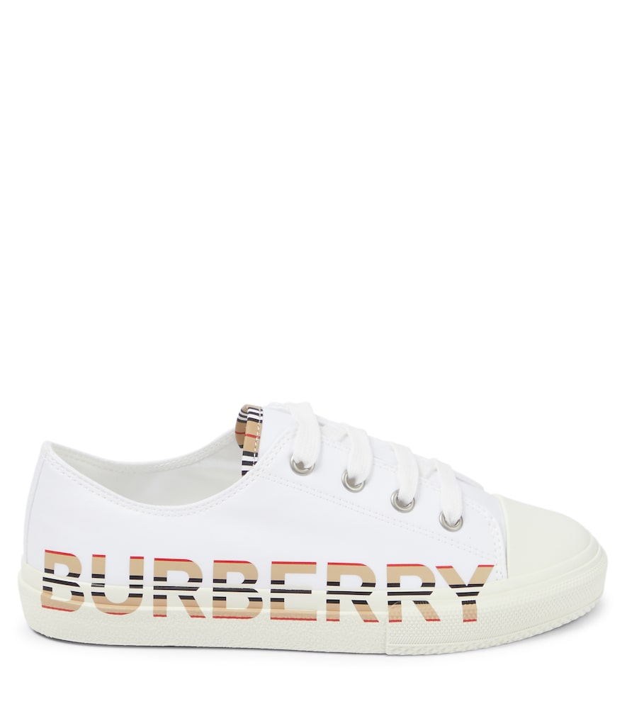 Logo cotton gabardine sneakers