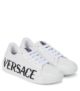 Logo leather sneakers
