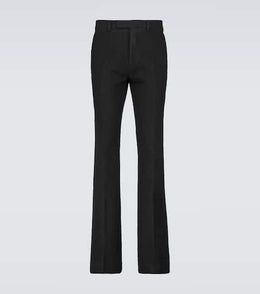 Flared wool-blend pants