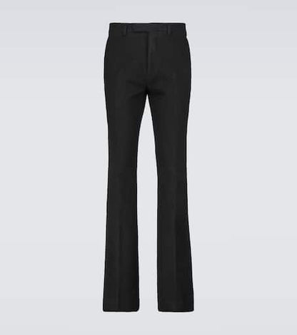 Flared wool-blend pants
