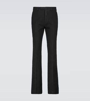 Flared wool-blend pants
