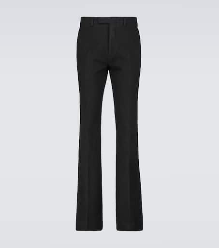 Flared wool-blend pants