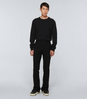 Flared wool-blend pants