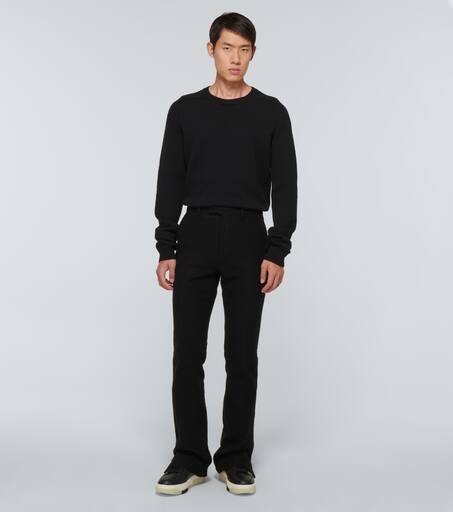 Flared wool-blend pants