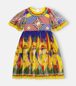 Printed silk dress