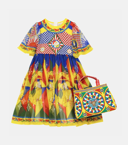 Printed silk dress