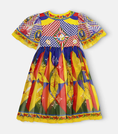 Printed silk dress